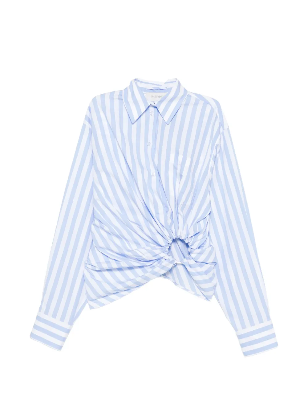 Sportmax Palmizi striped ring-detail shirt - Blue