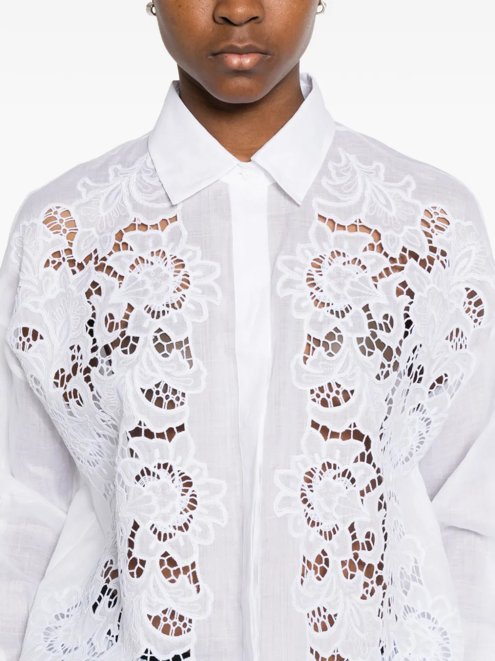 Max Mara Cali blouse met kant Wit