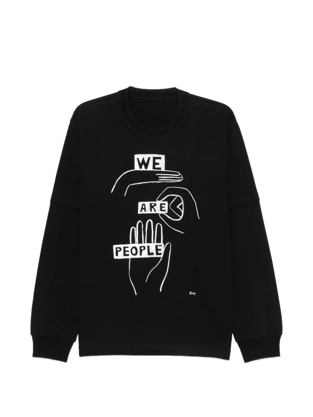 sacai graphic-print long-sleeve T-shirt - Schwarz