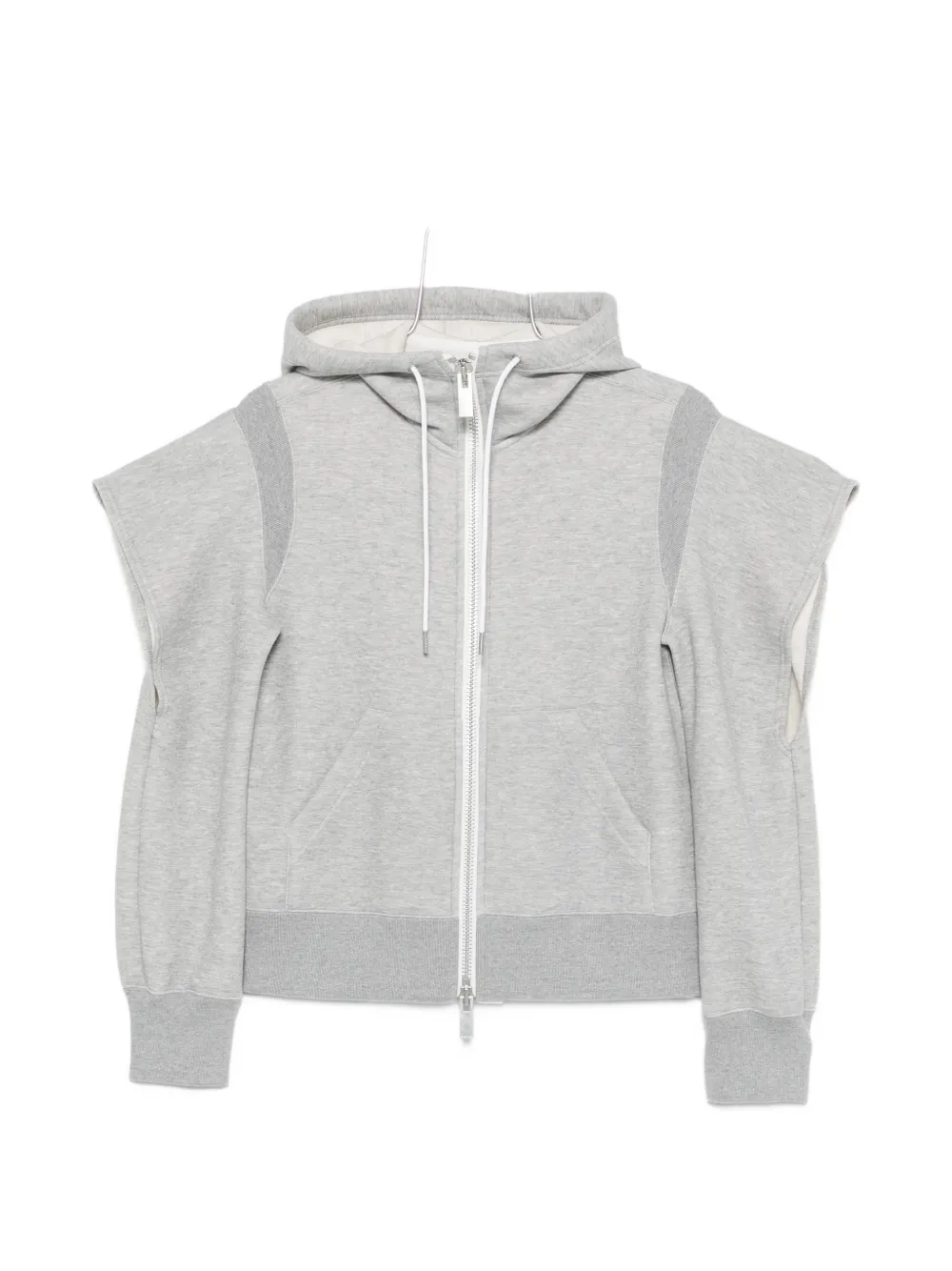 sacai zip-fastening hoodie - Grau