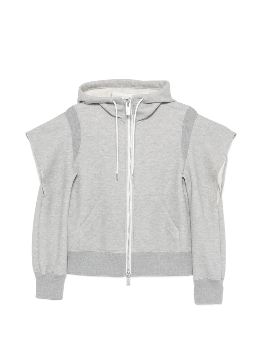 sacai zip-fastening hoodie - Grau