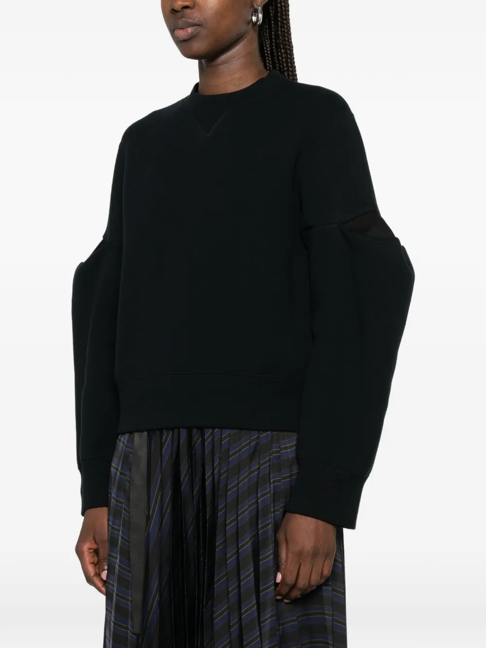 sacai Trui met pofmouwen Zwart