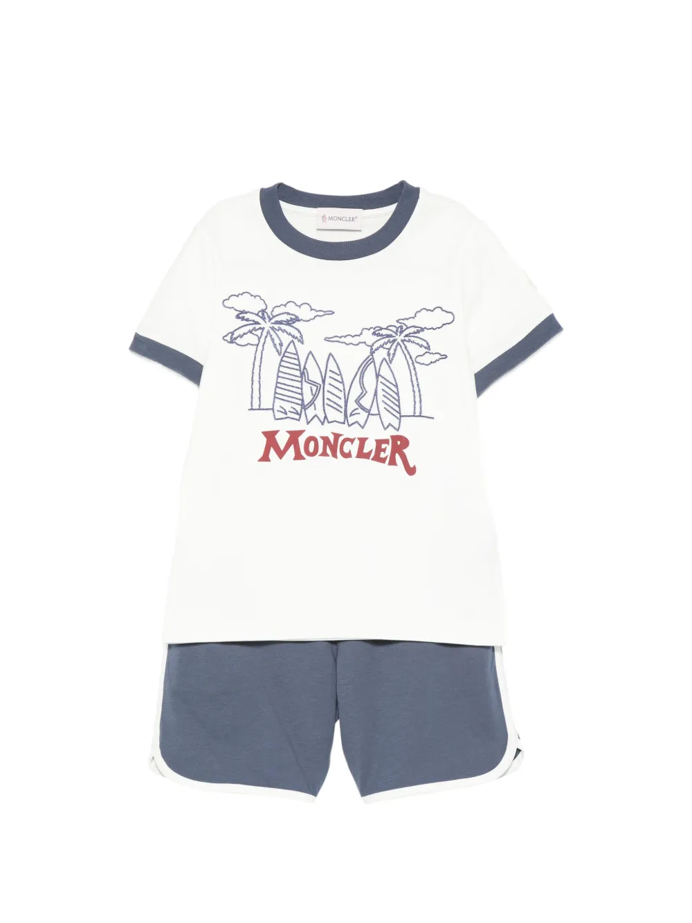 Moncler Enfant Tweedelige shorts set met logo Wit