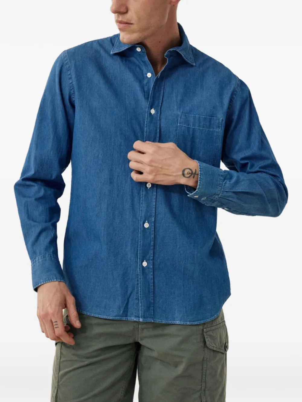  Hartford Paul Pocket Shirt - Blue 