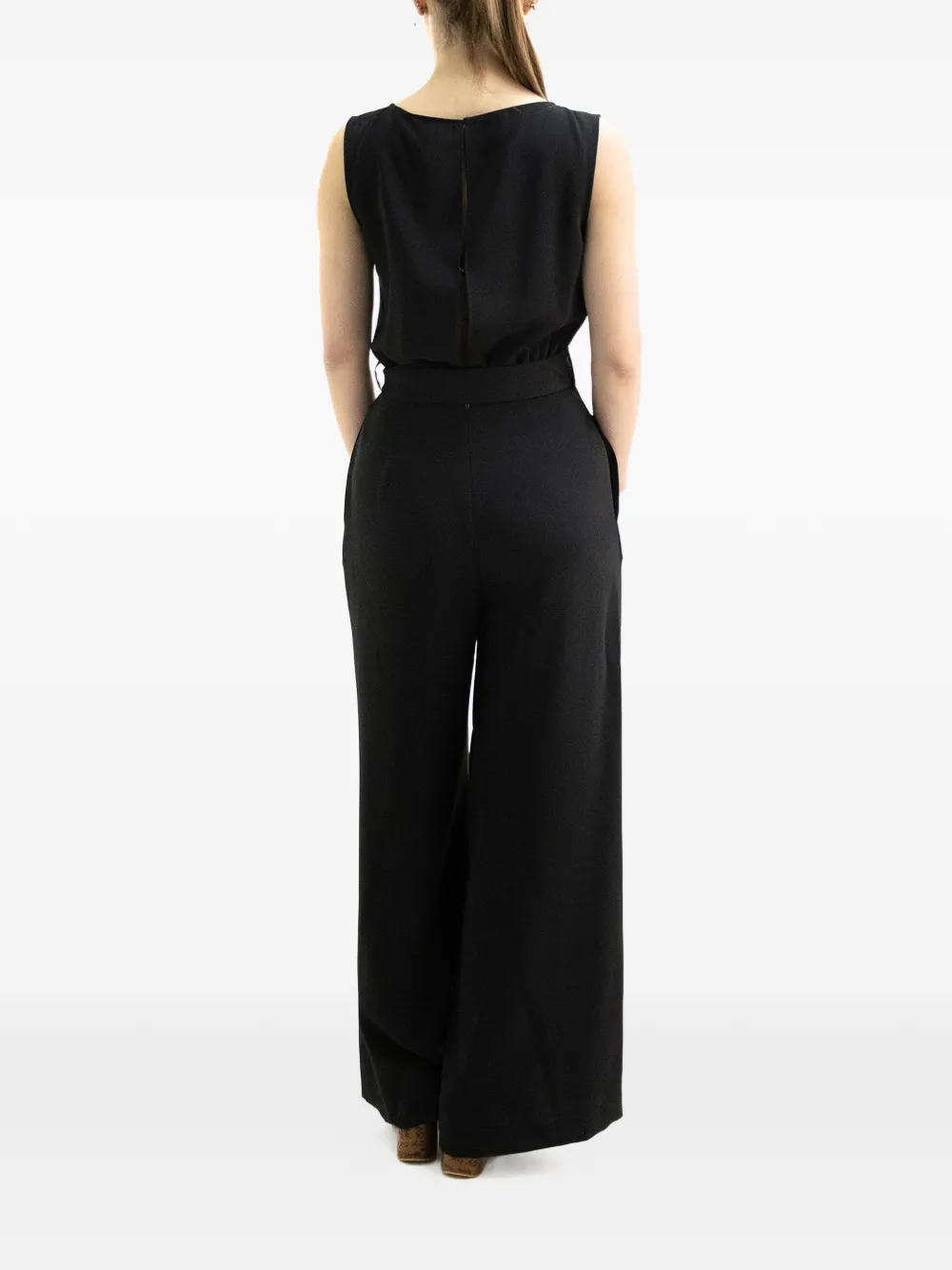 P.A.R.O.S.H. Jumpsuit met gestrikte taille Zwart