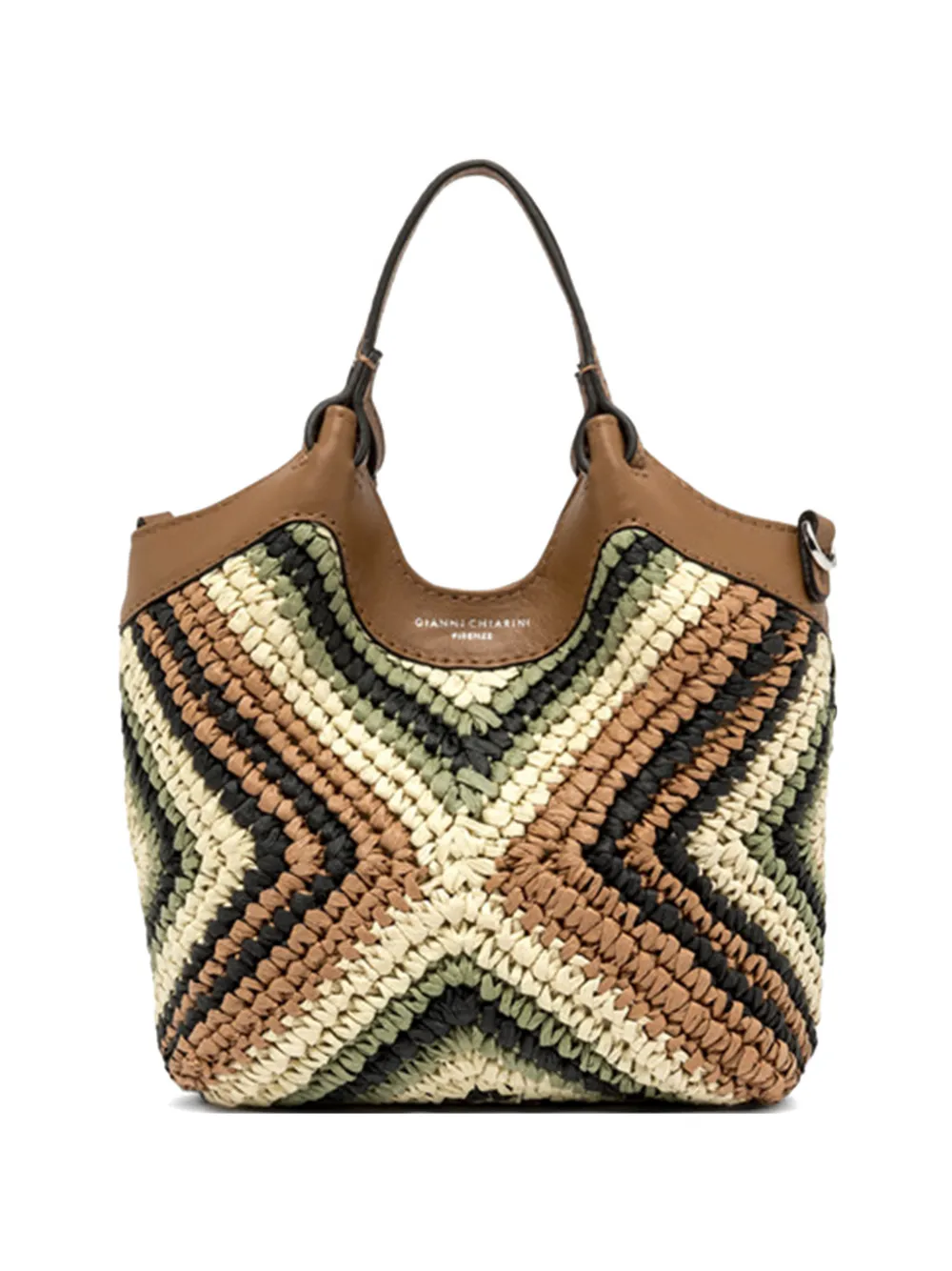 GIANNI CHIARINI Dua woven shoulder bag - Marrone