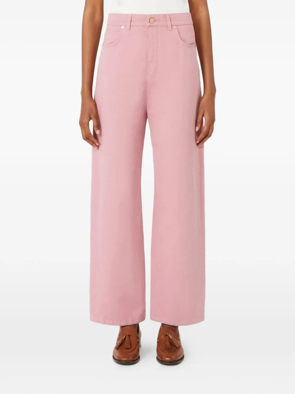  's Max Mara High-waisted Trousers - Pink 