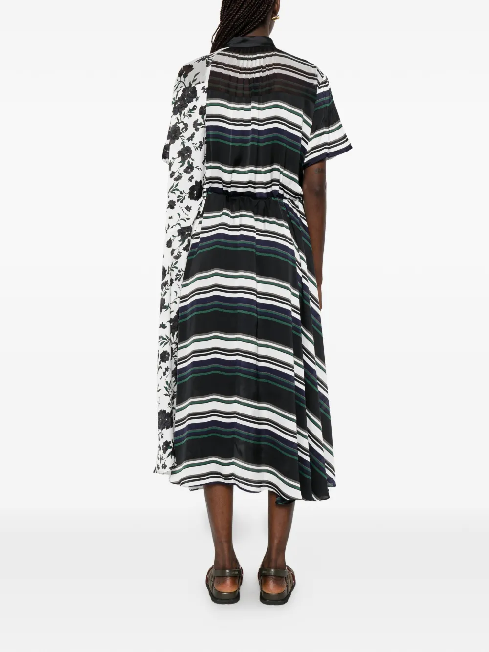 sacai Midi-jurk met bloemenprint Wit