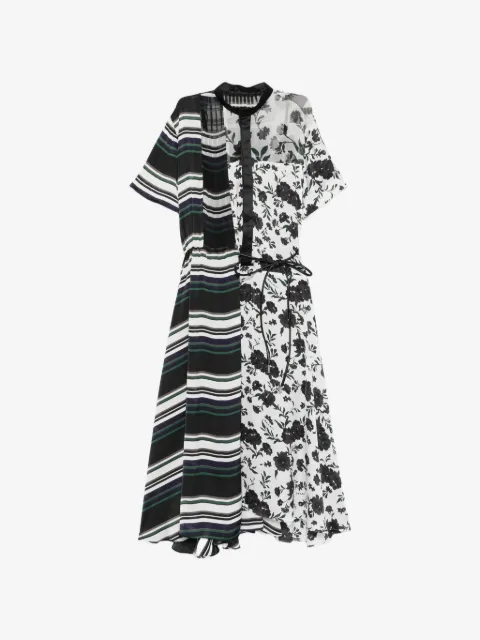 sacai vestido midi con estampado floral