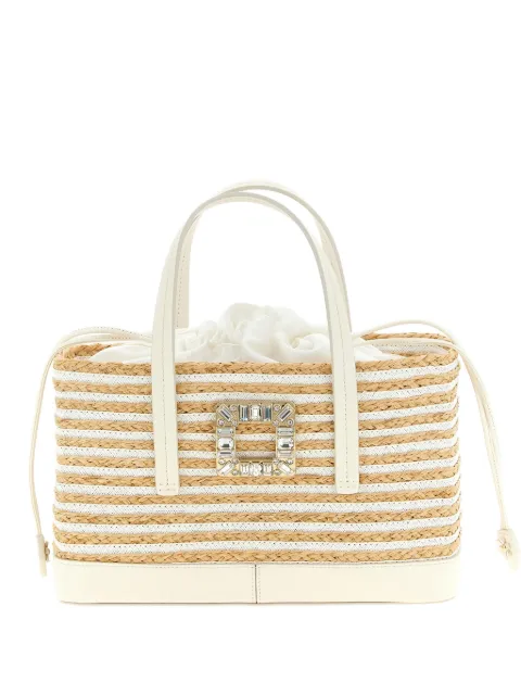 Roger Vivier tote con motivo de rayas y hebilla de cristal