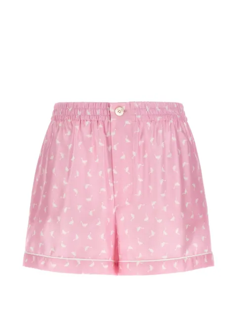 Moschino shorts de seda estampados