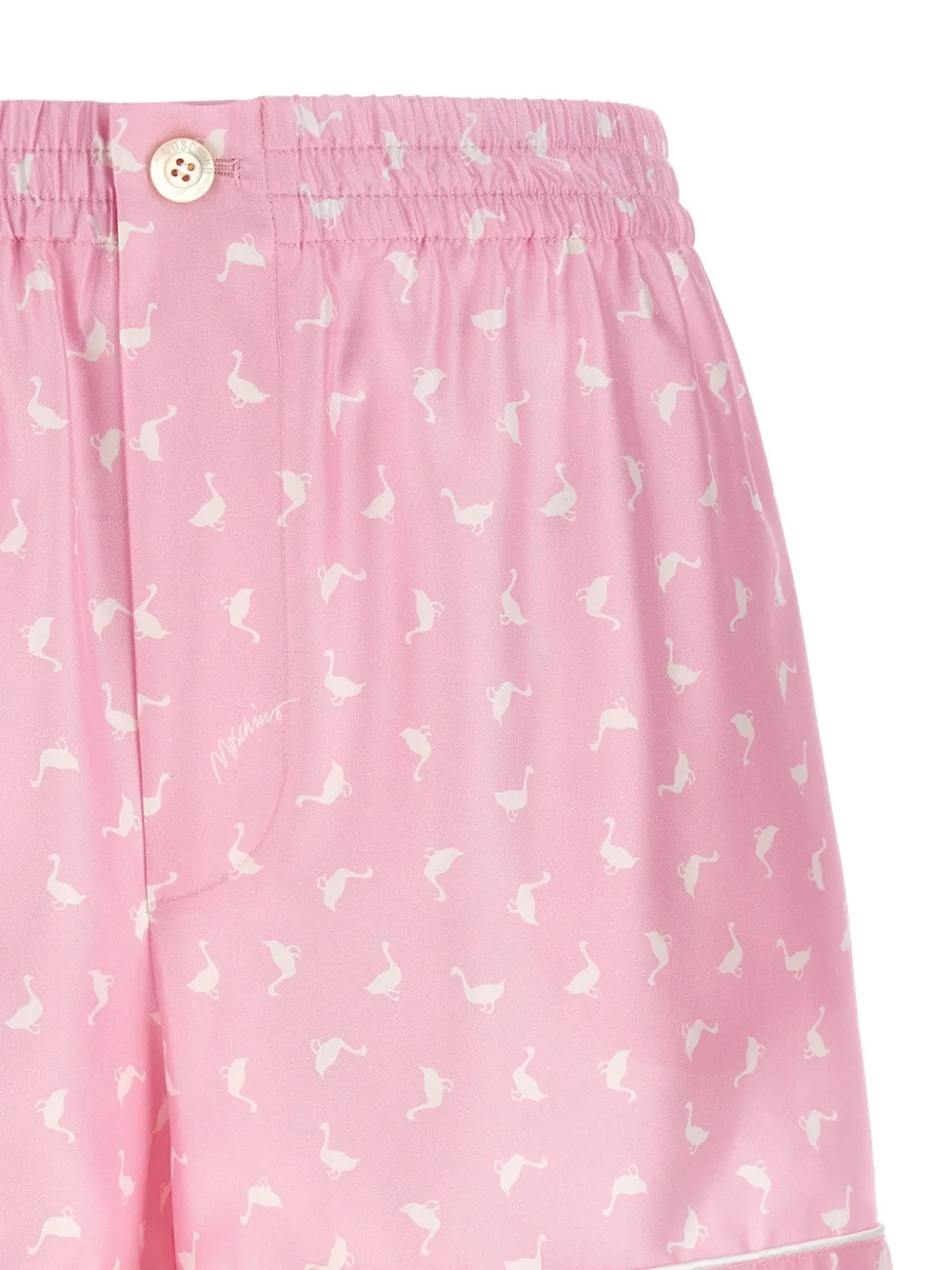  Moschino Printed Silk Shorts - Pink 