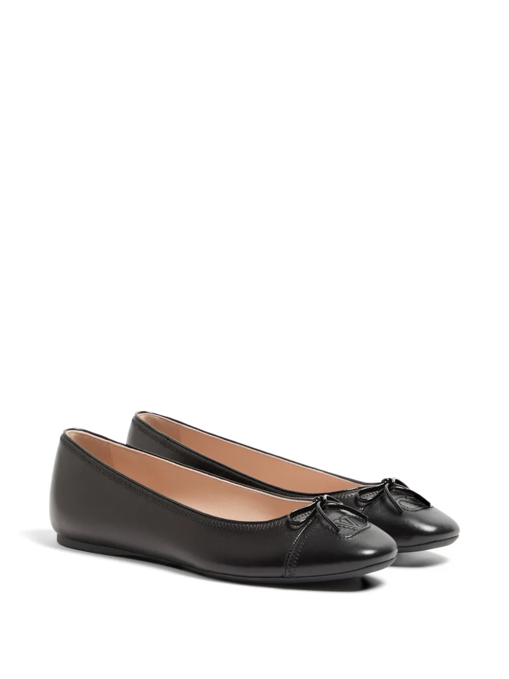 Valentino Garavani VLogo Signature nappa ballerina's Zwart