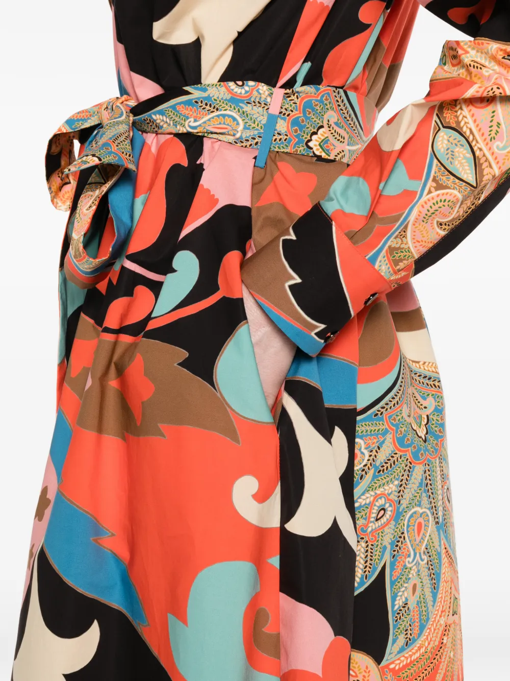 ETRO Blousejurk met paisley-print en ceintuur Oranje