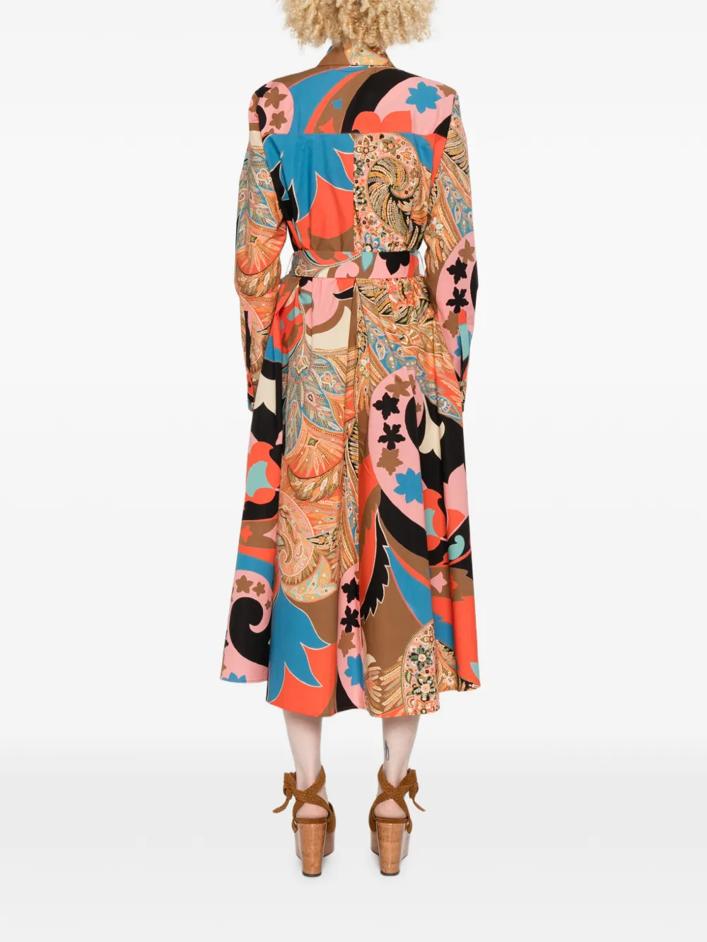 ETRO Blousejurk met paisley-print en ceintuur Oranje