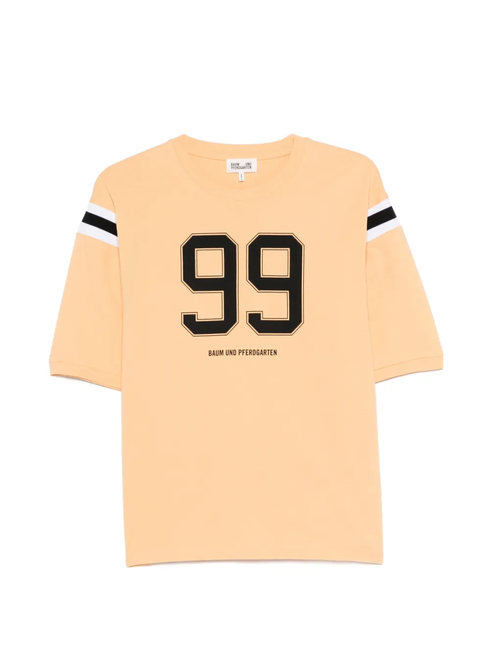 Baum Und Pferdgarten July number-print striped T-shirt - Arancione
