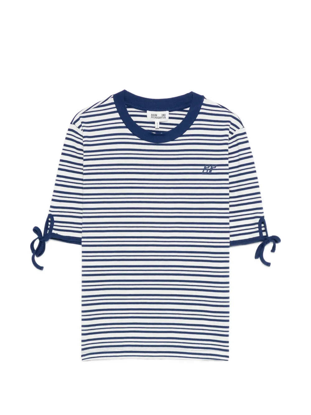 Baum Und Pferdgarten Janet striped tie-sleeve top - Bianco