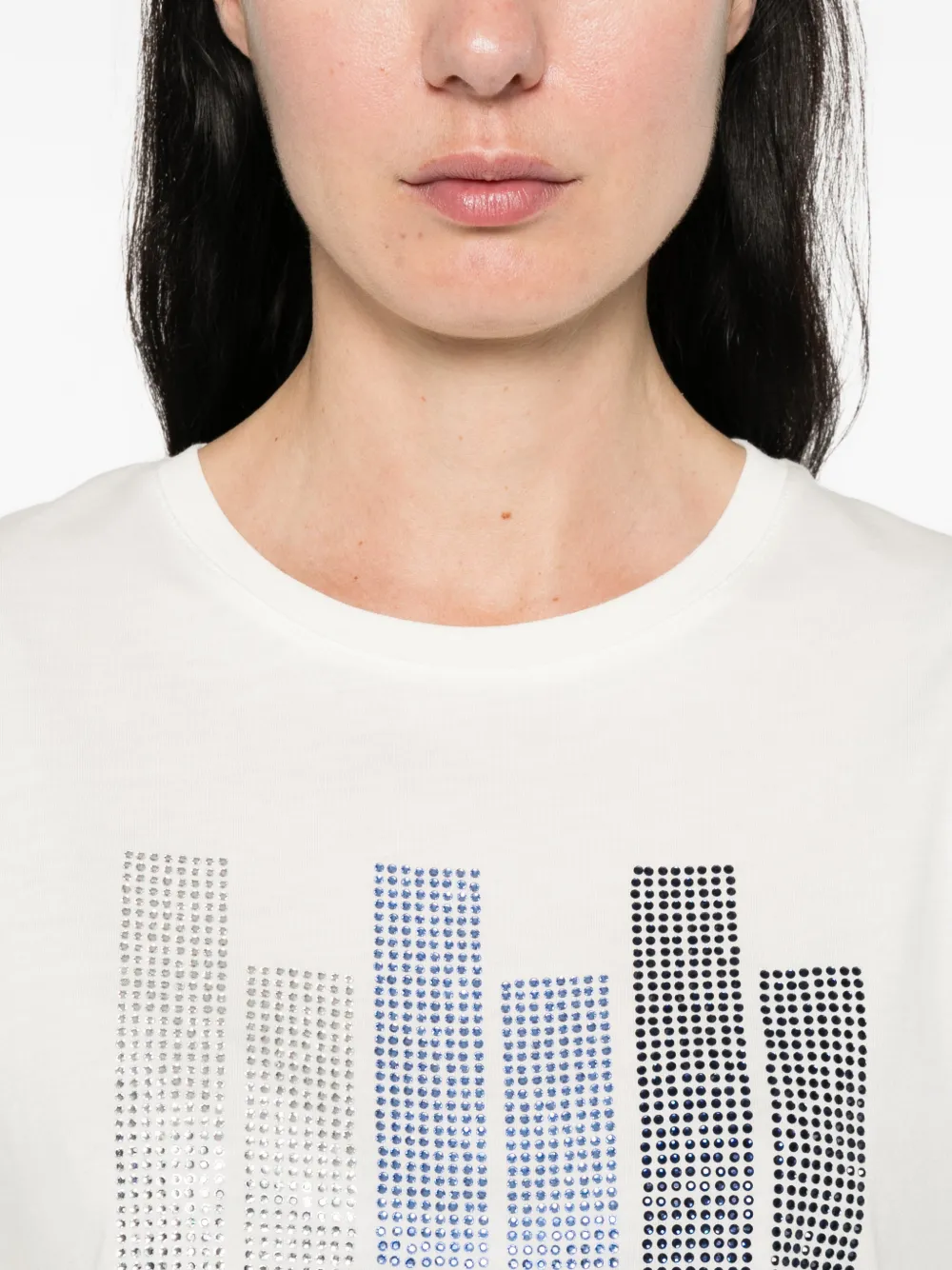 EMME Verfraaid T-shirt Wit