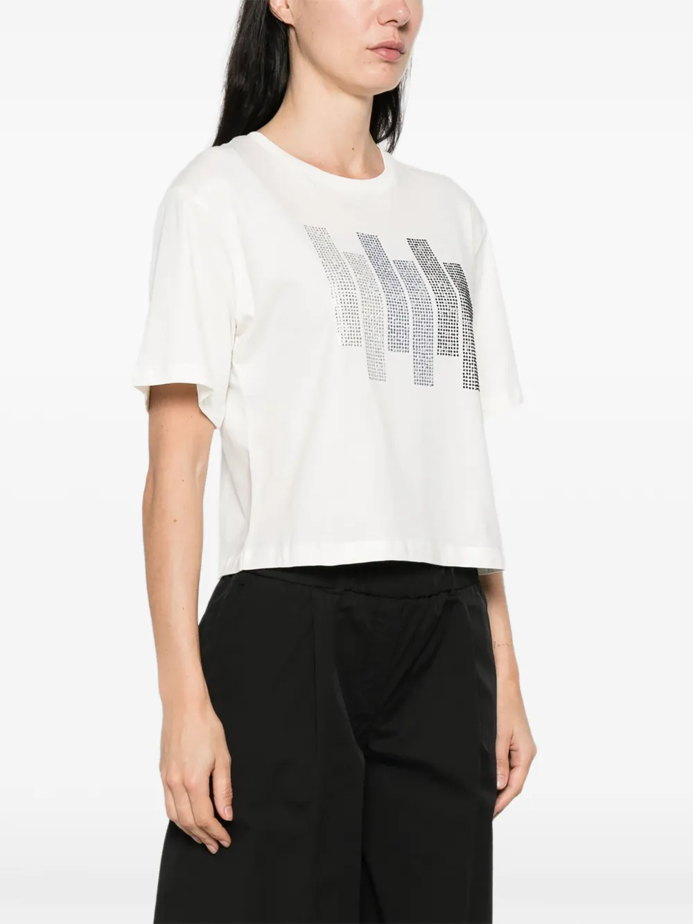 EMME Verfraaid T-shirt Wit