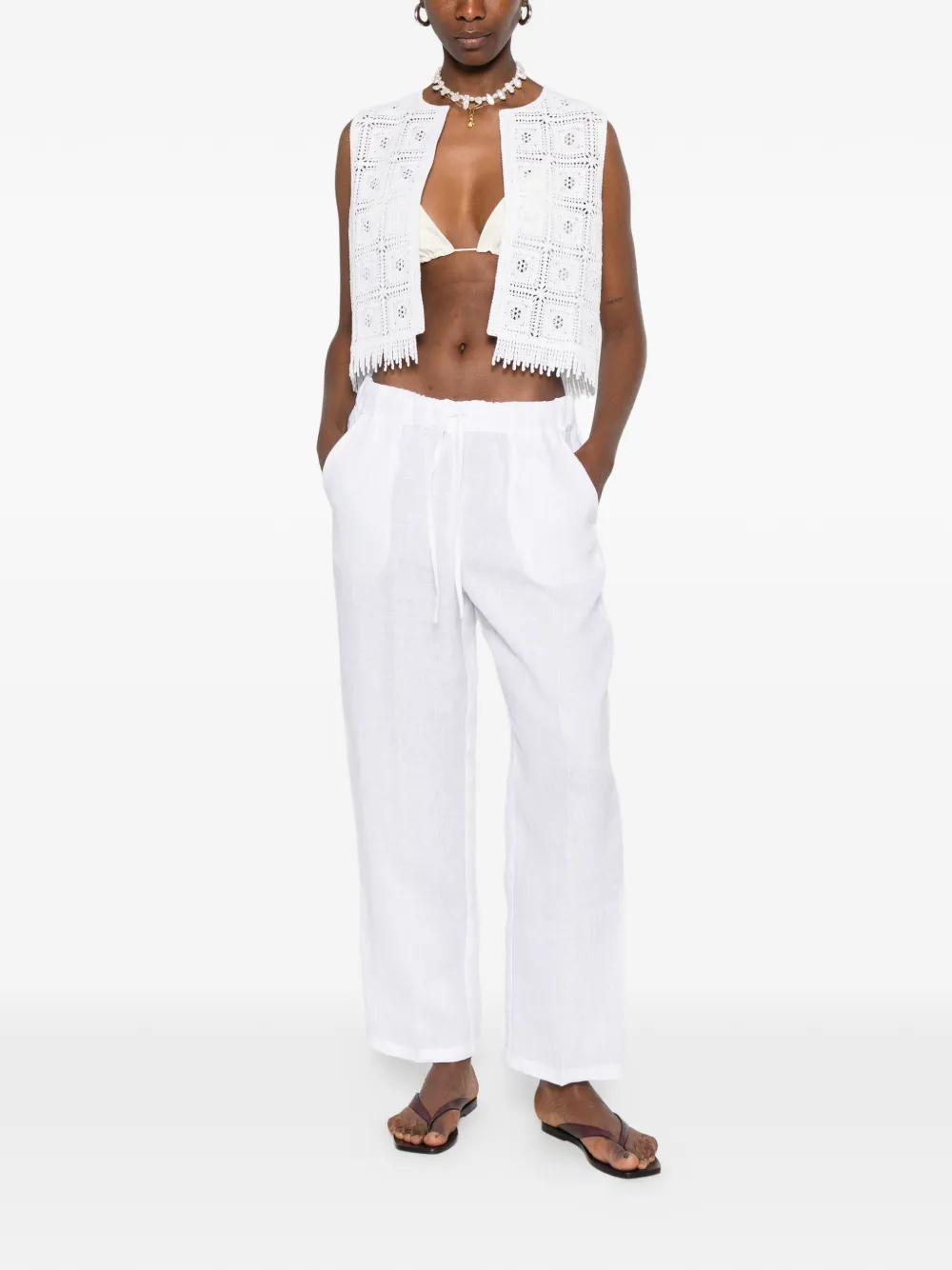  Marella Sauna Drawstring Trousers - White 