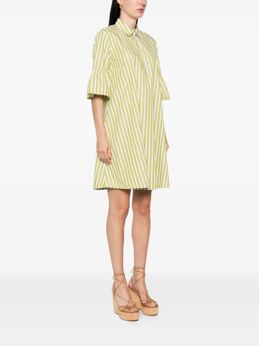  Marella Striped Mini Dress - Green 