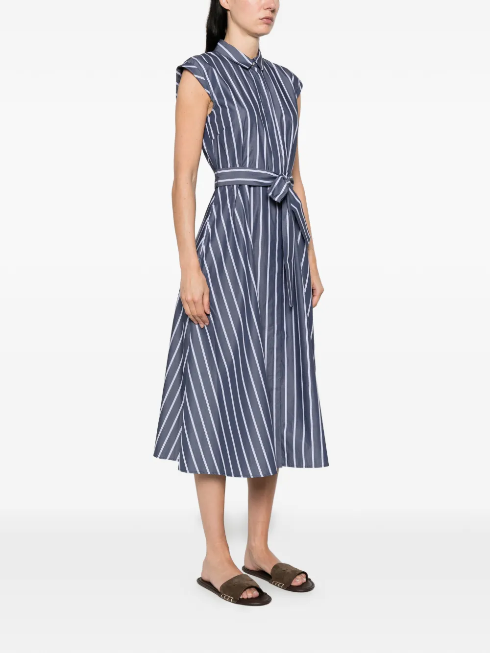  Marella Striped Midi Dress - Blue 