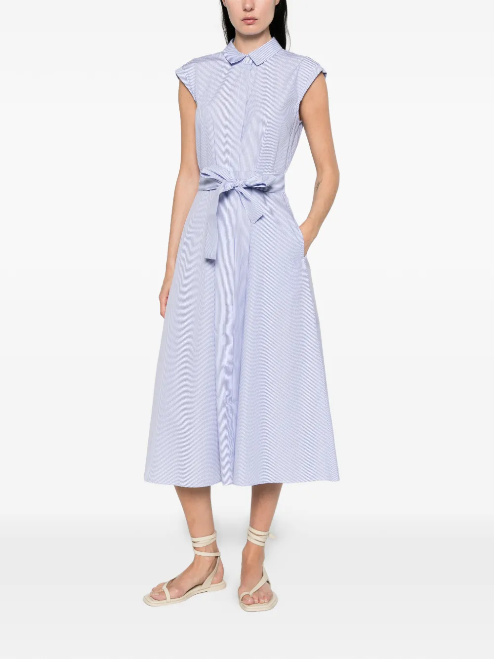  Marella Striped Midi Dress - Blue 