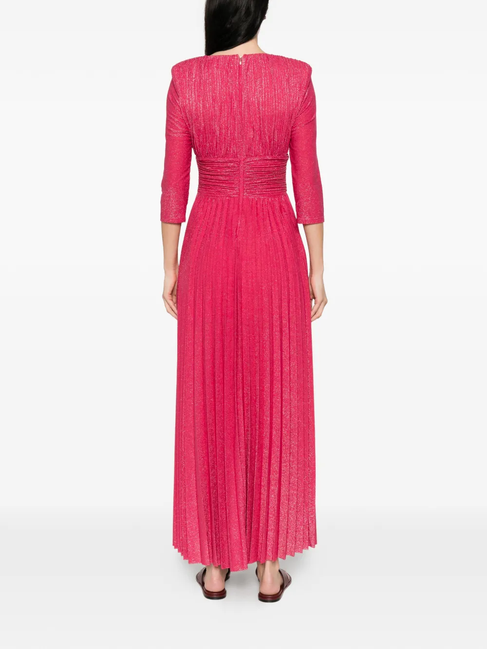 LIU JO Lurex maxi-jurk met plooien Roze
