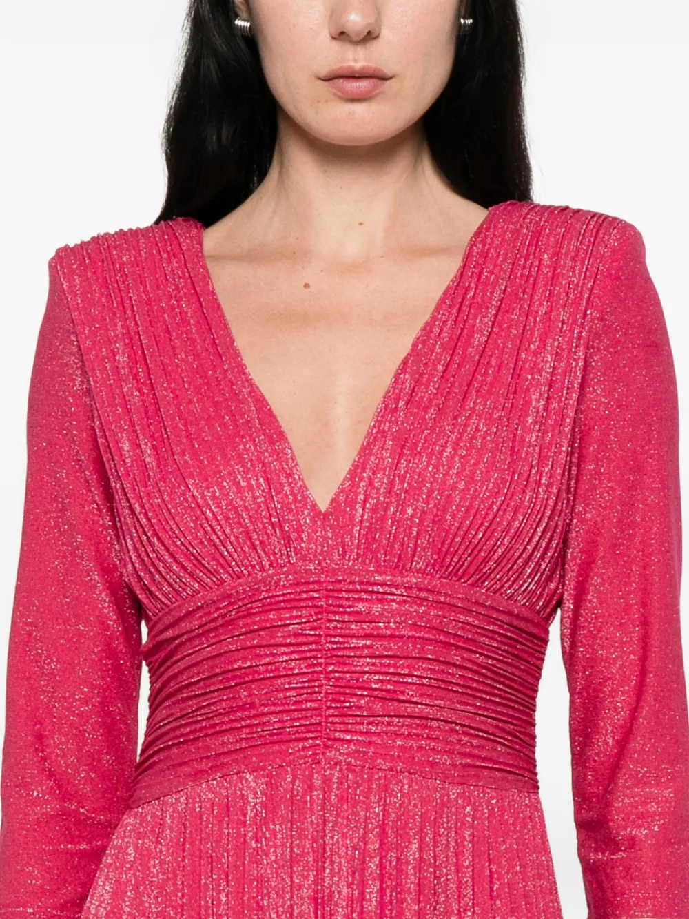 LIU JO Lurex maxi-jurk met plooien Roze