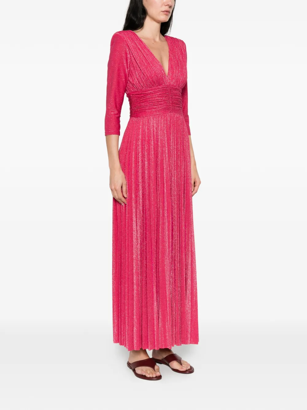 LIU JO Lurex maxi-jurk met plooien Roze