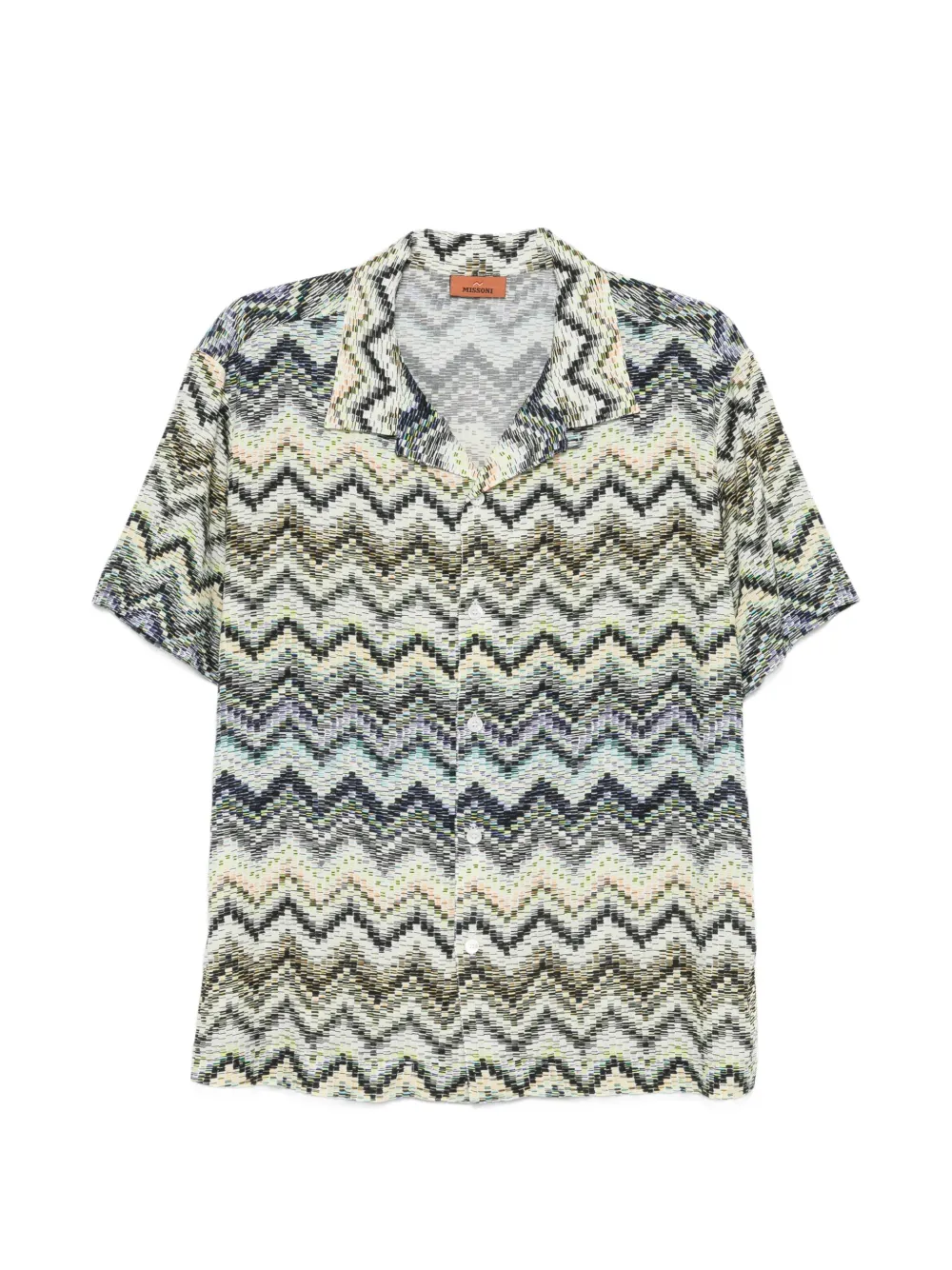 Missoni zigzag-print short-sleeve shirt - Neutrals