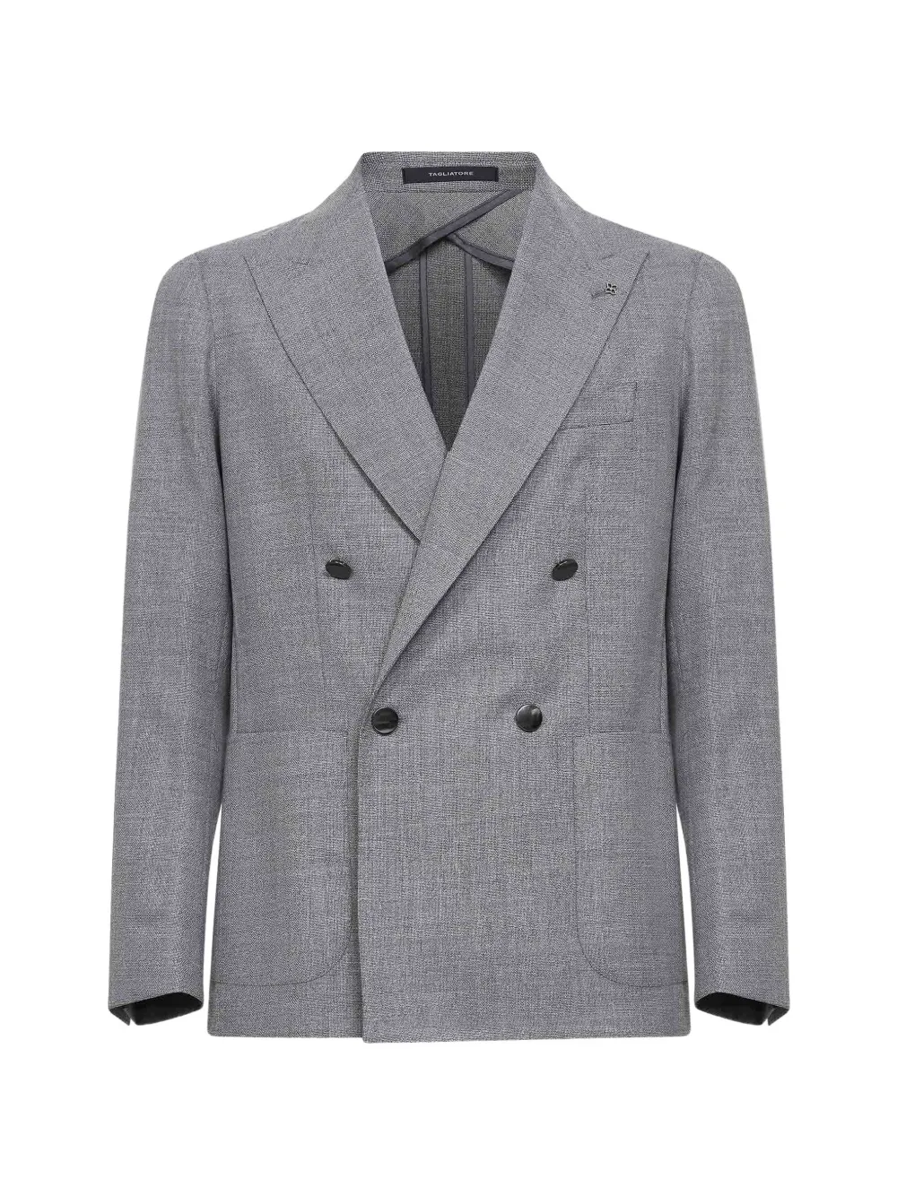Tagliatore peak-lapel logo-pin blazer - Grigio