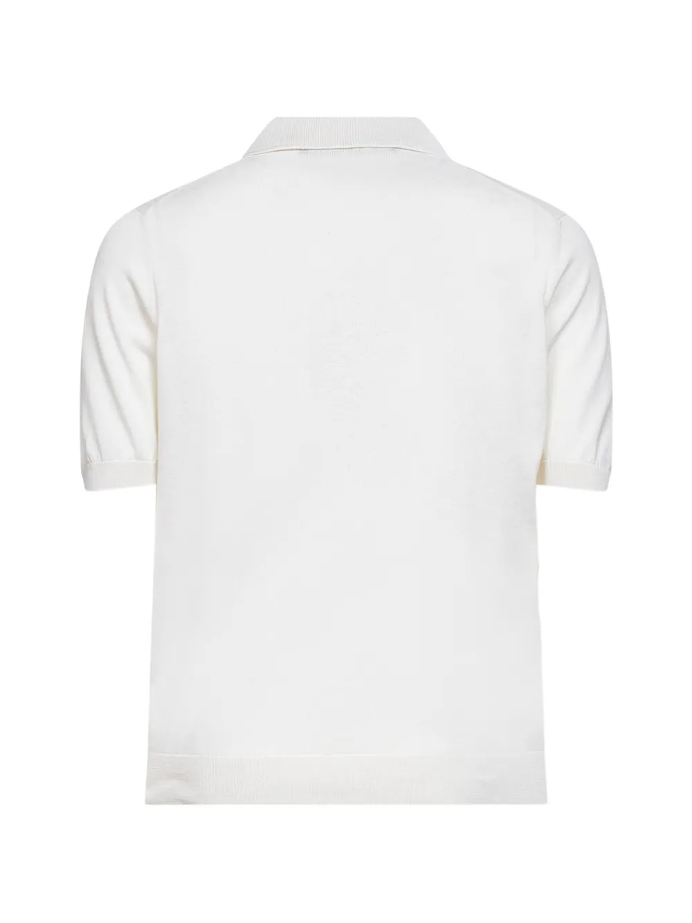 Tagliatore T-shirt met polokraag en V-hals Wit