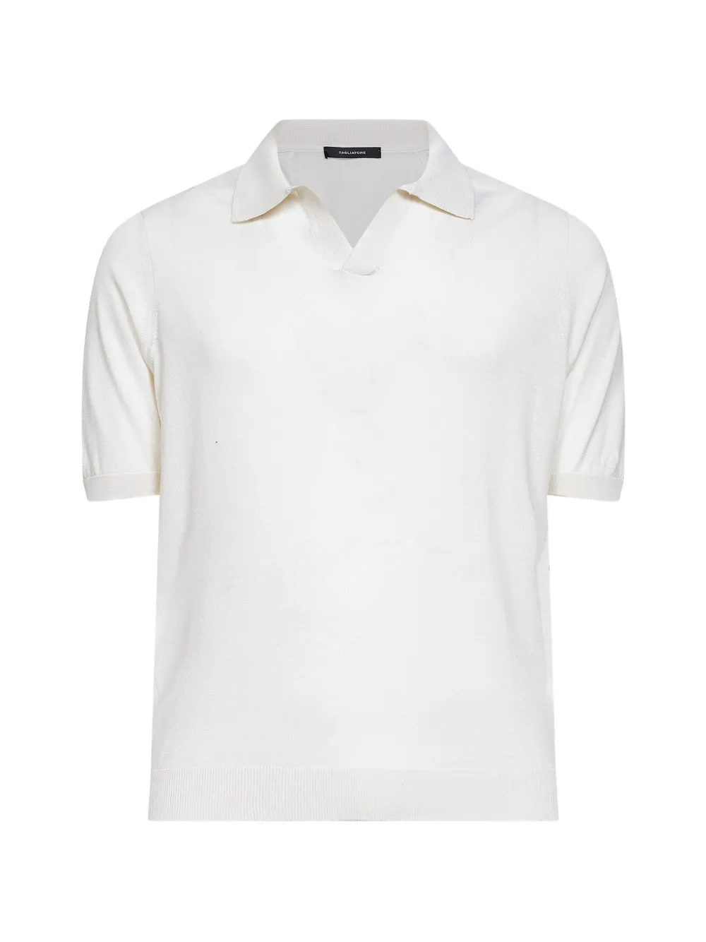 Tagliatore V-neck polo-collar T-shirt - Weiß