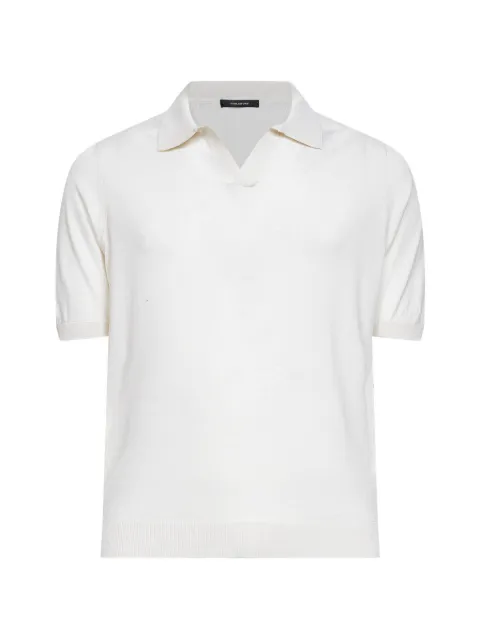 Tagliatore V-neck polo-collar T-shirt