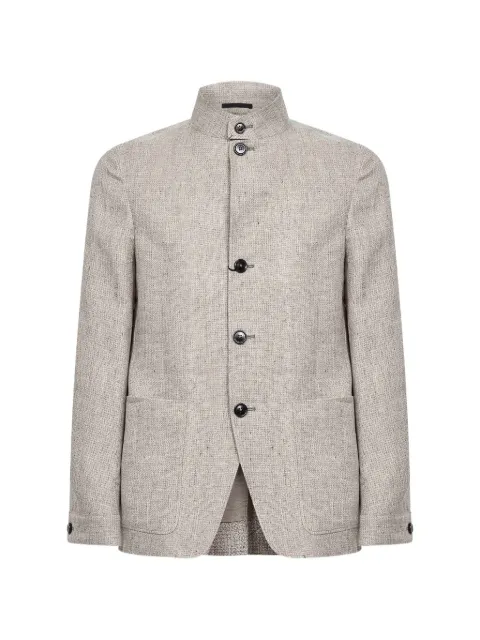 Zegna  Il Conte Oasi button micro-check jacket