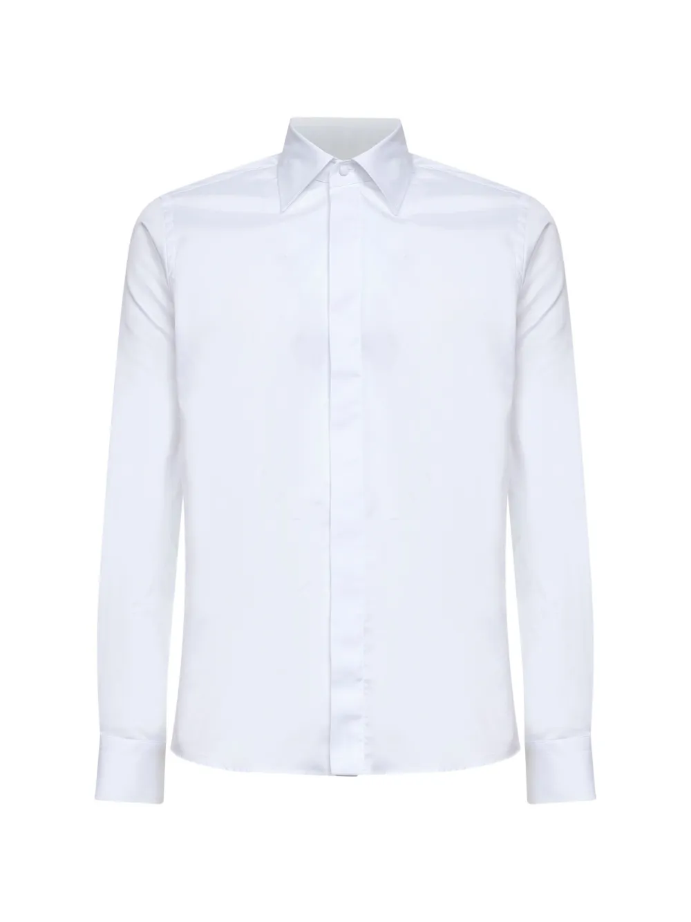 Tagliatore covered-button long-sleeve shirt - Bianco