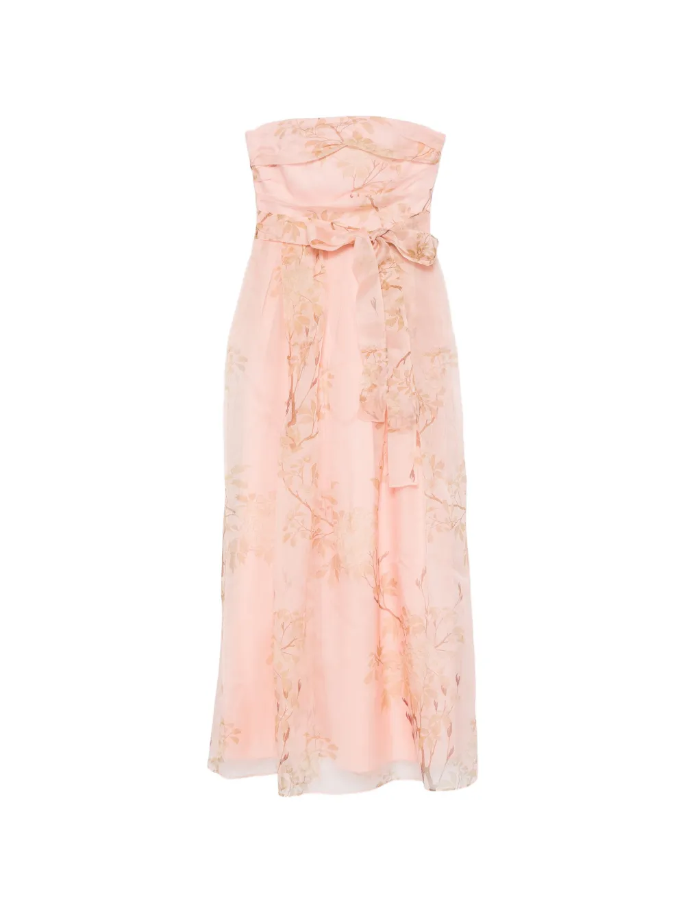 Max Mara floral-print strapless dress - Pink