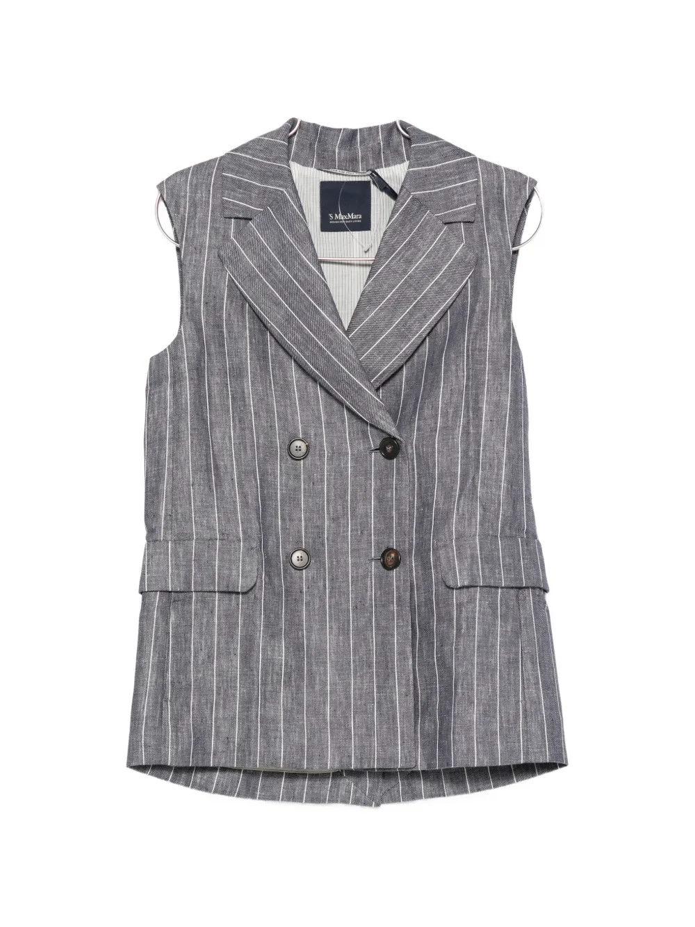 'S Max Mara Smmballo pinstripe-pattern double-breasted suit - Blu