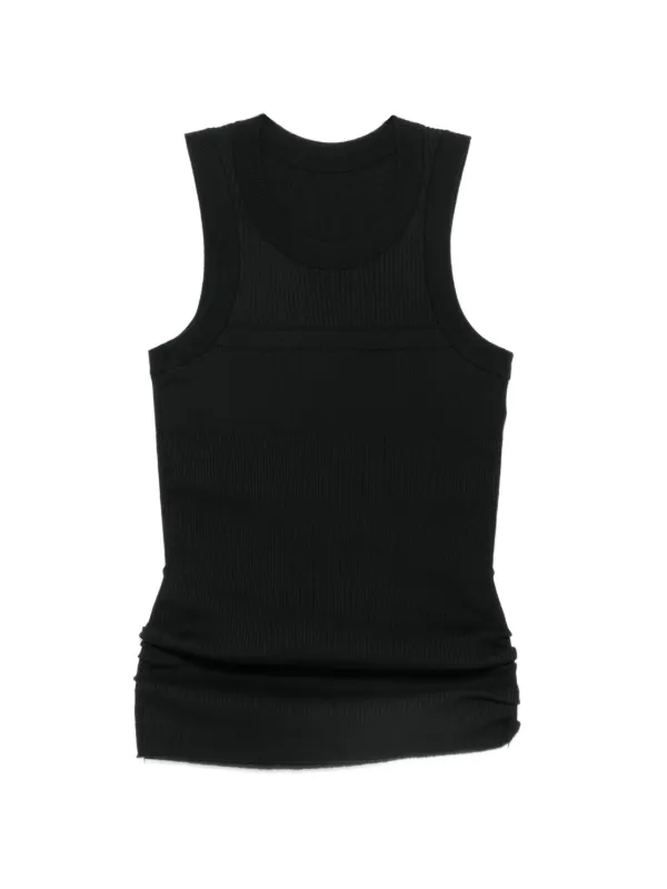 Sacai Ribbed-knit Tank Top in Black