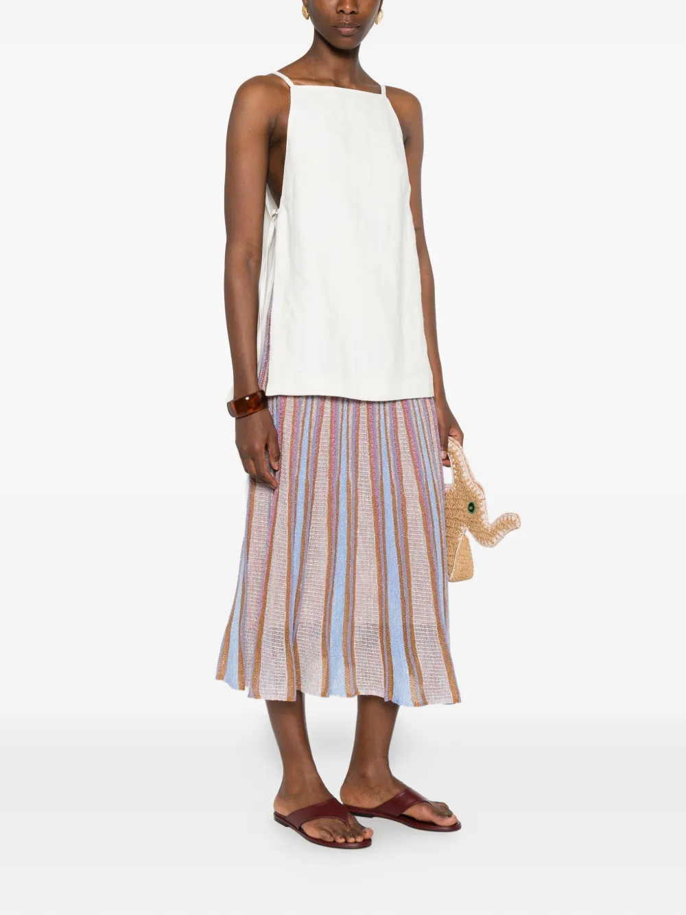  Forte Forte Striped Midi Skirt - Pink 