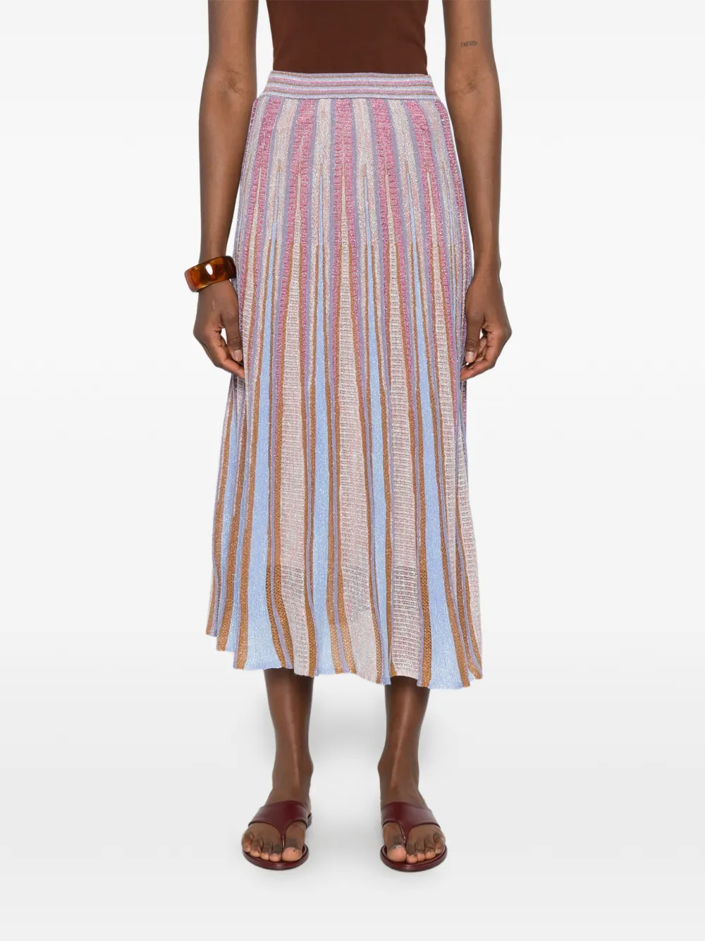  Forte Forte Striped Midi Skirt - Pink 