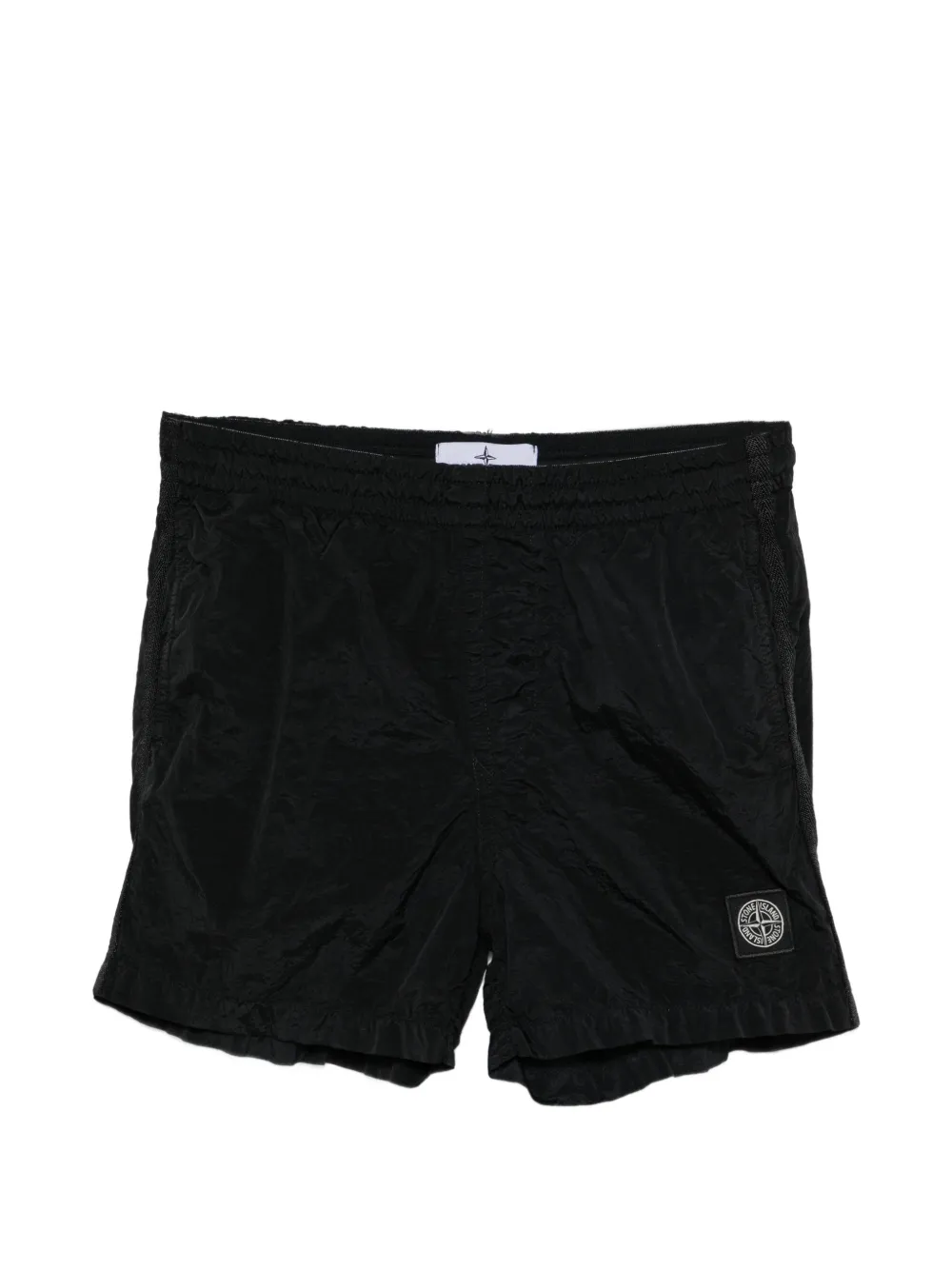 Stone Island Junior logo-patch shorts - Black