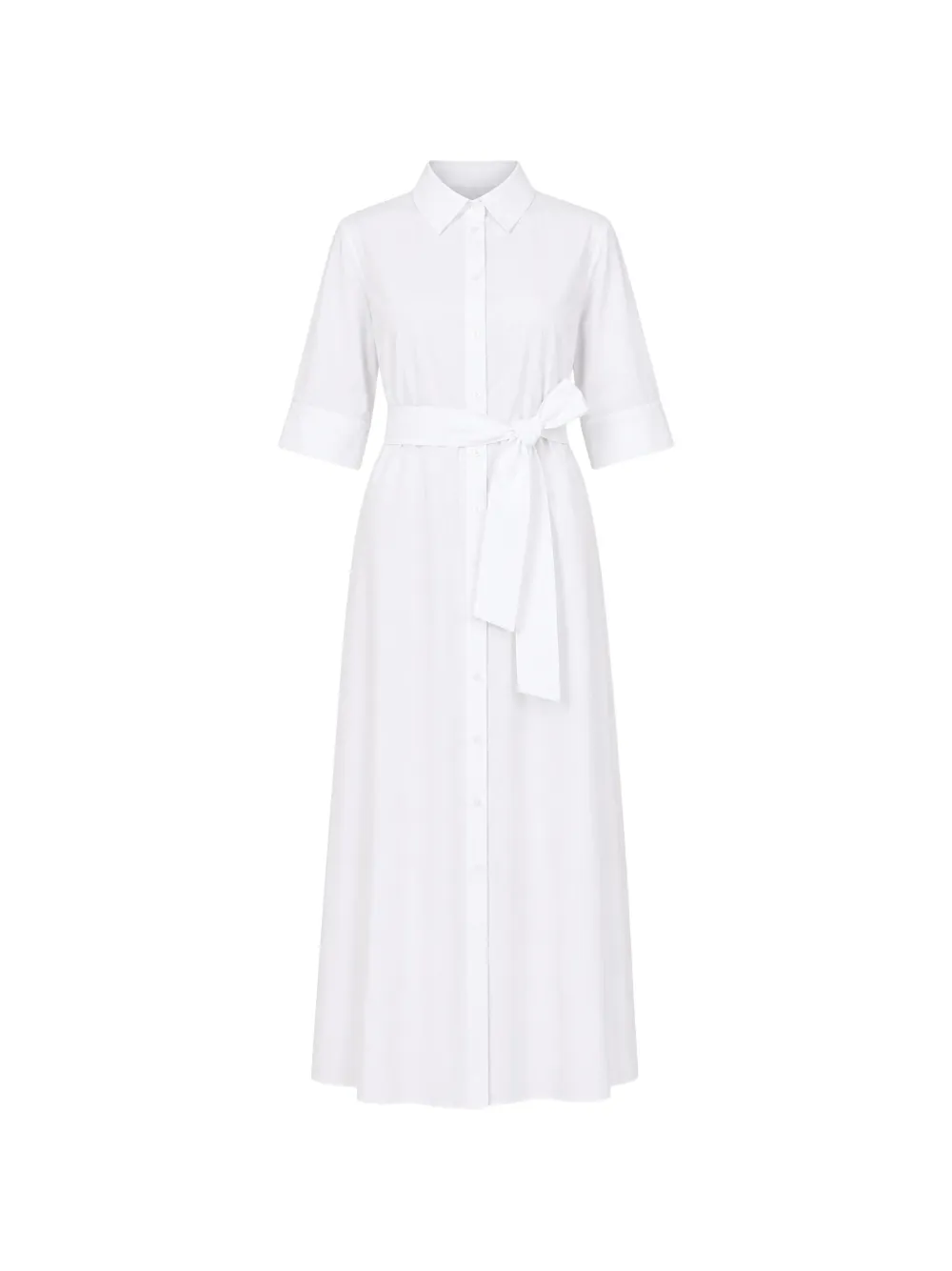 Max Mara belted button-down maxi dress - Bianco
