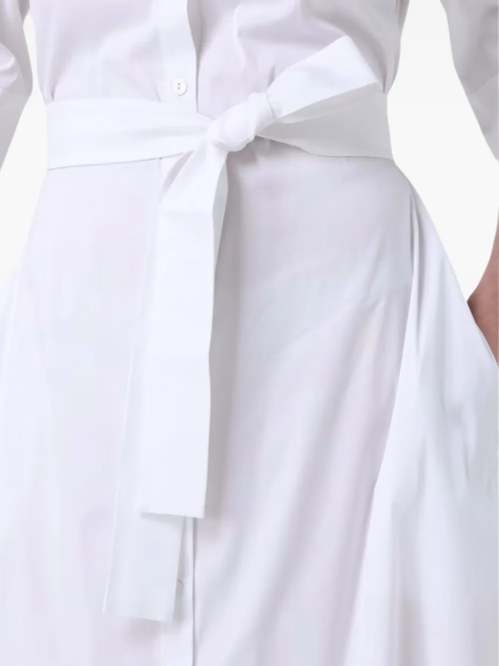 Max Mara Button-down maxi-jurk met ceintuur Wit