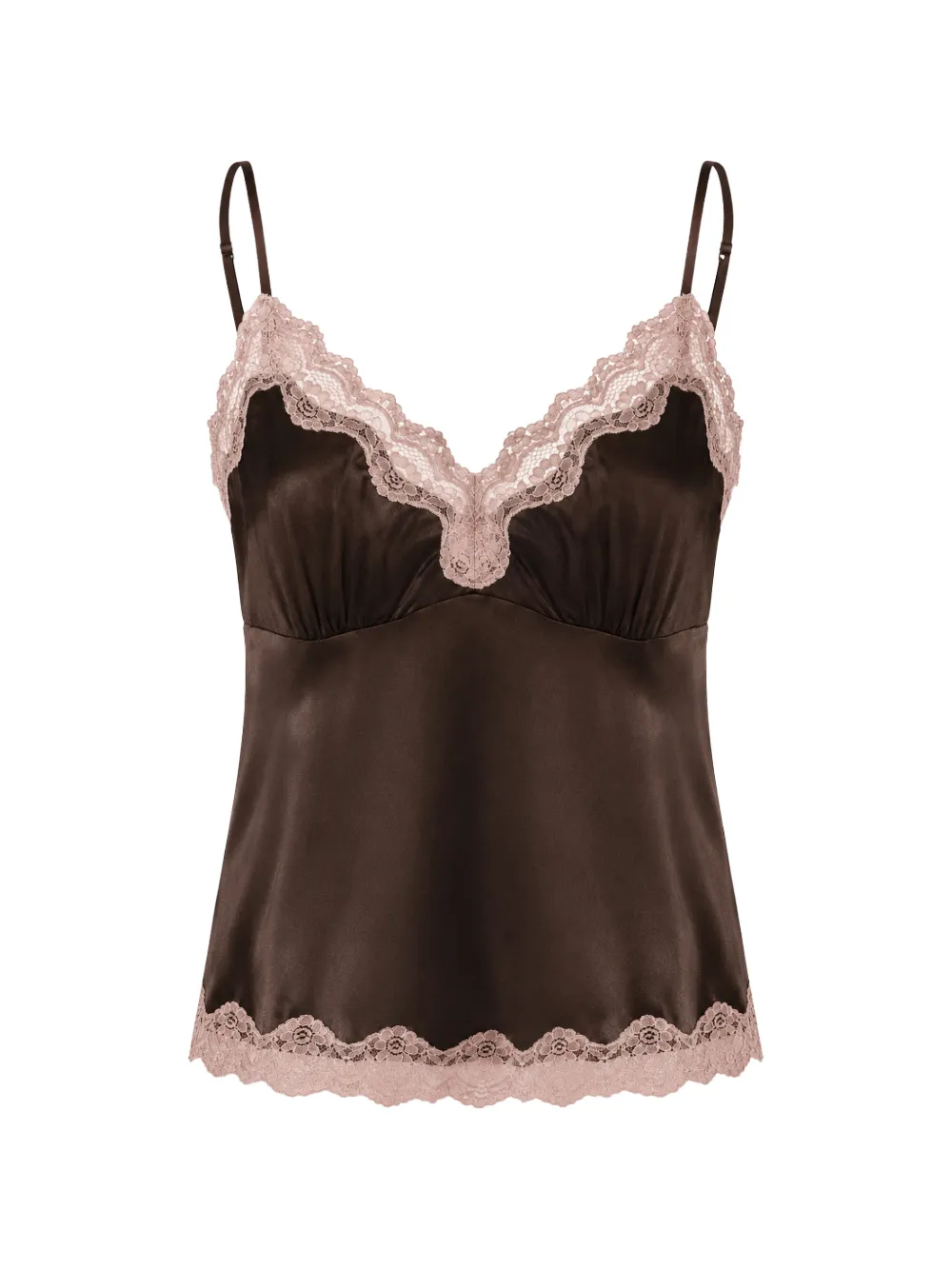 Gold Hawk lace-trim camisole top - Marrone