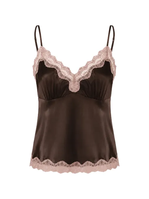 Gold Hawk lace-trim camisole top