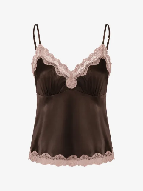 Gold Hawk lace-trim camisole top