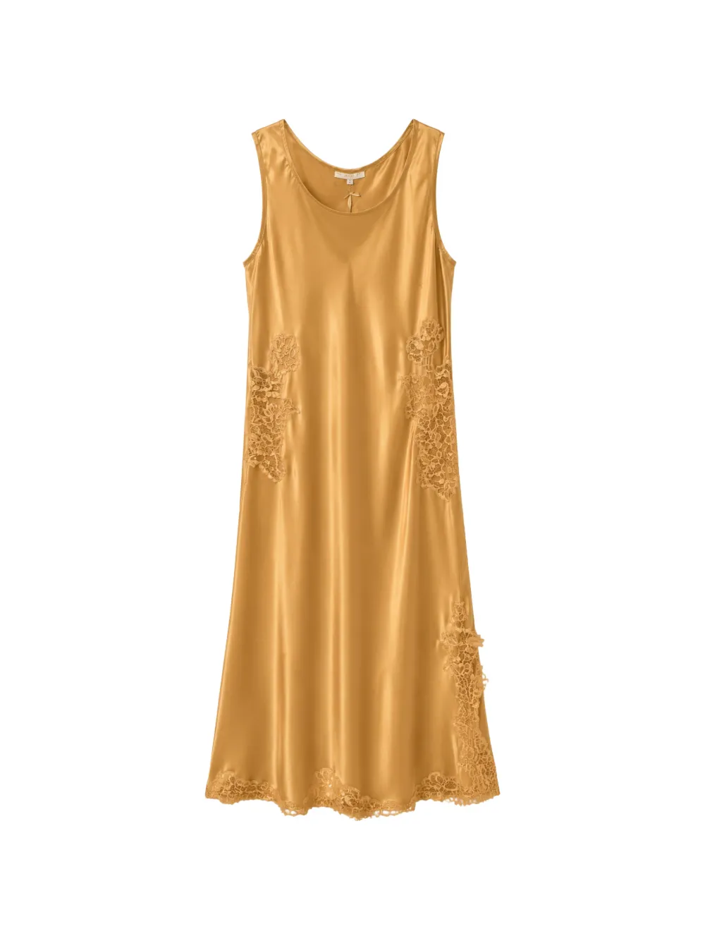 Gold Hawk robe Luna en satin à finitions en dentelle - Or