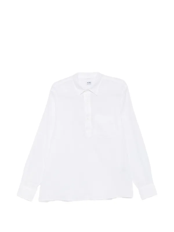 ASPESI Half-button Long-sleeved Shirt in White